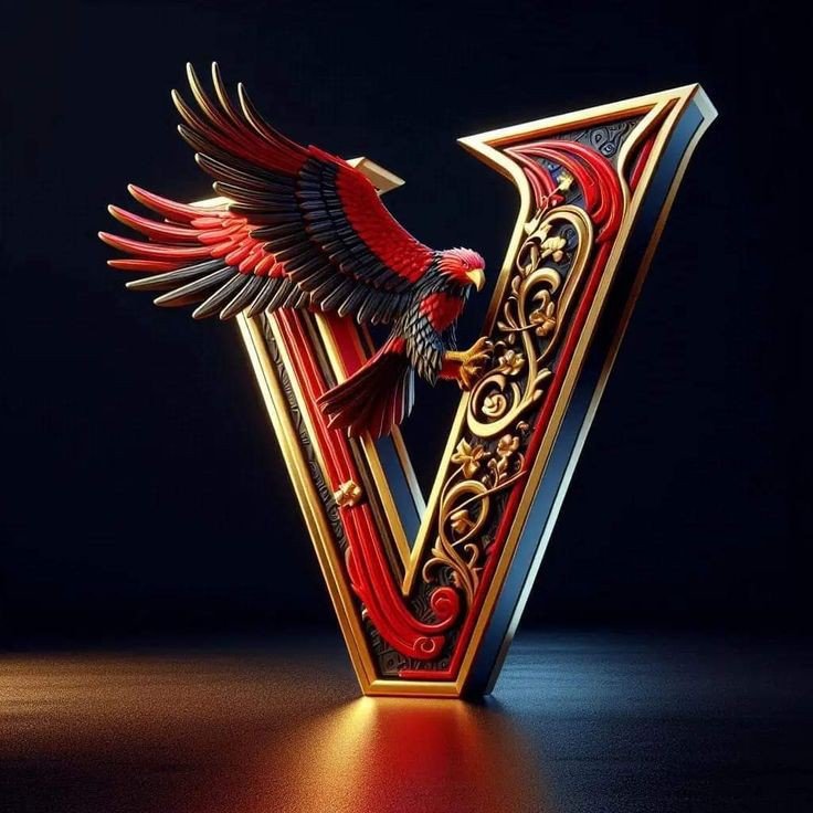 V name dp black background