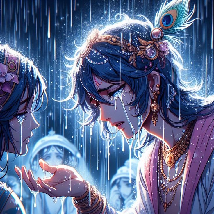 radha krishna wallpaper blue colour