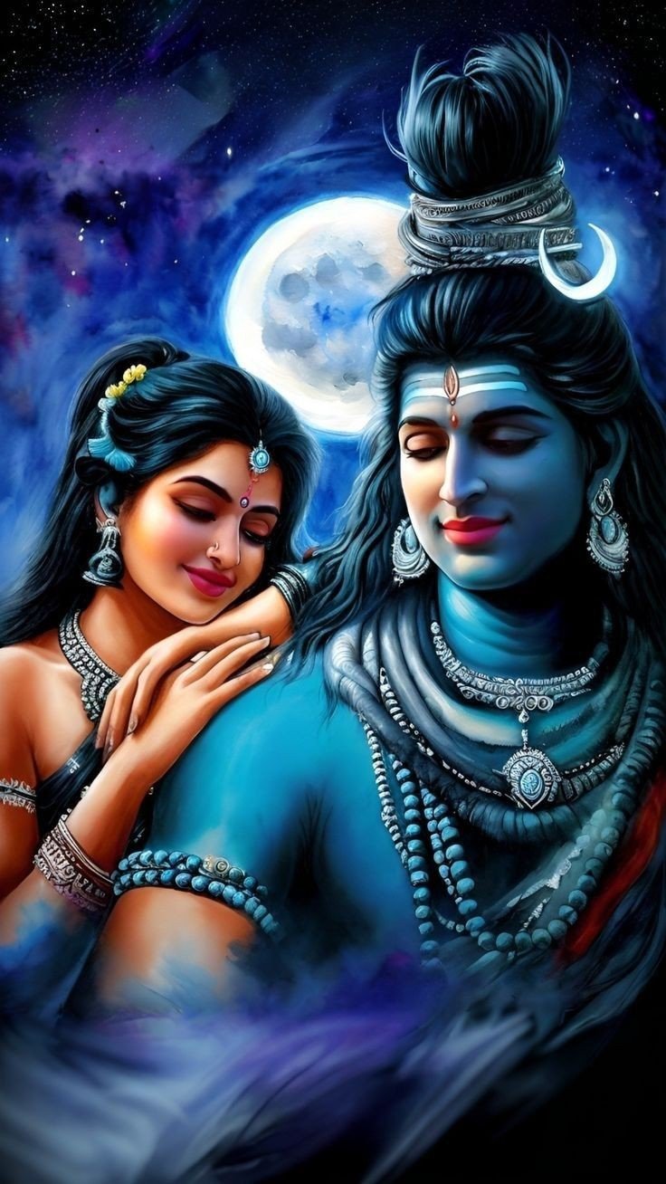 shiv parvati nature wallpaper